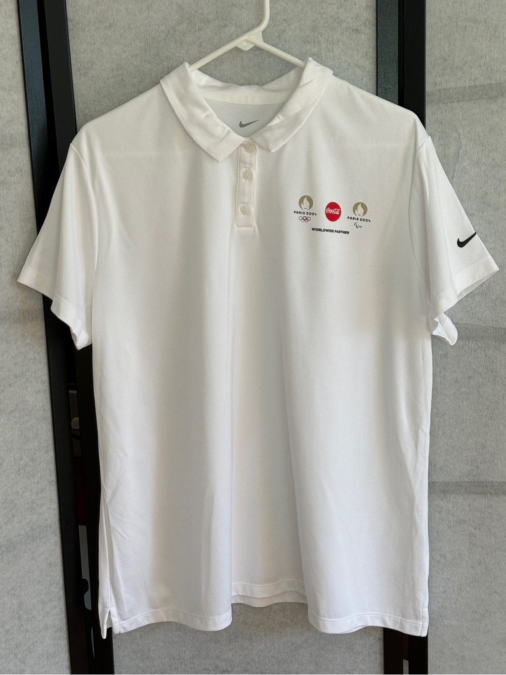 Nike Dri-FIT Polo XXL Bright White Paris 2024 Olympics Coca-Cola Sponsor